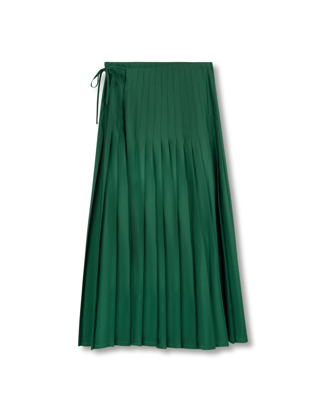Diagonal Solid Wrap Pleated Skirt - Junees