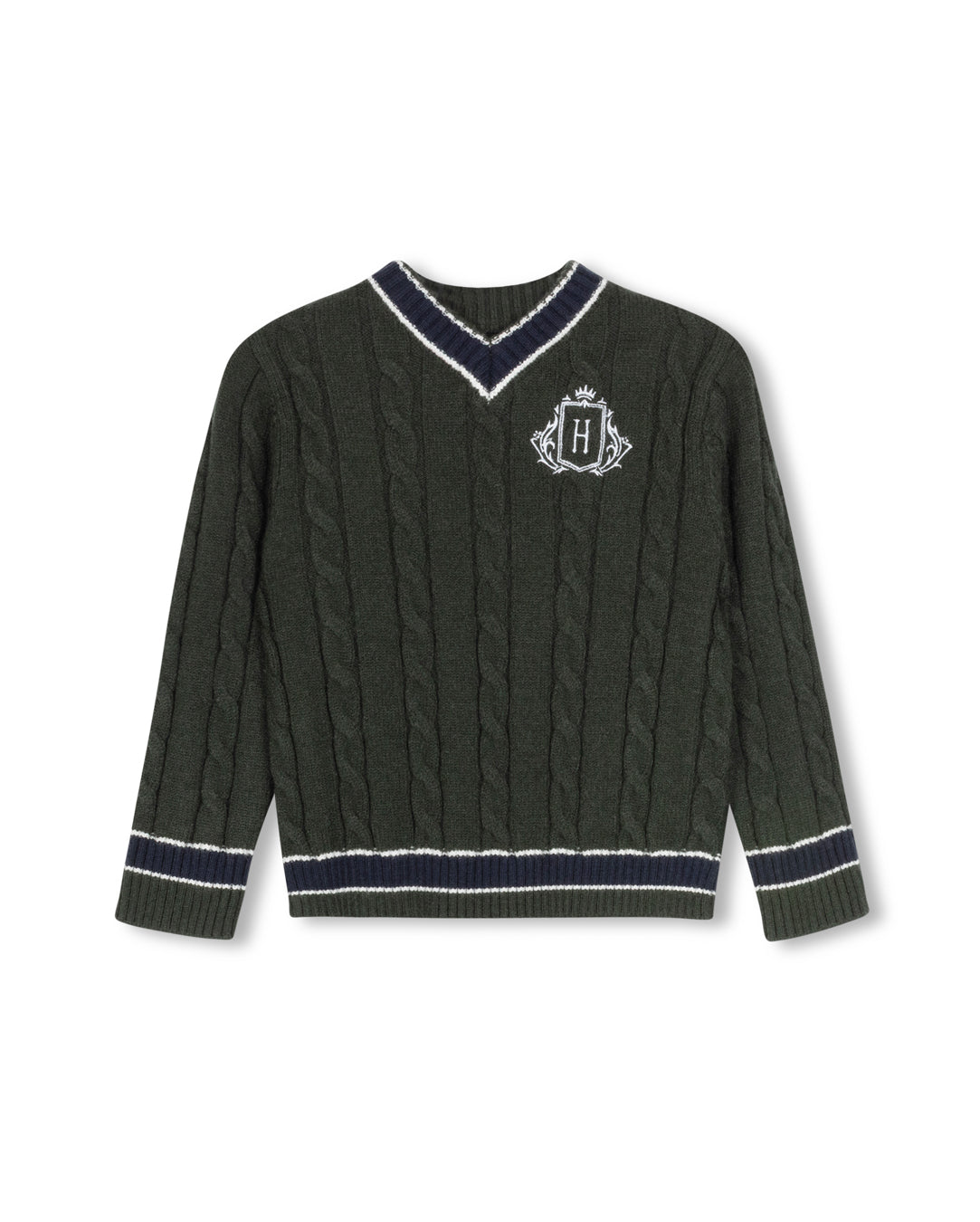 Chunky Cable Knit Patch Sweater