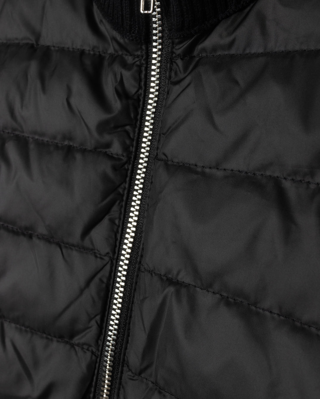 Striped Puffer And Knit Jacket