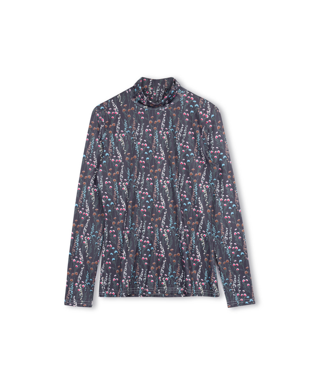 Daisy Printed Fitted Turtleneck