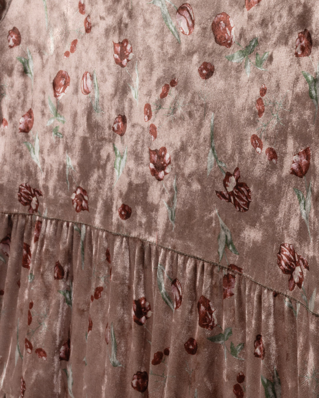 Velour Printed Turtleneck Dress C-22128