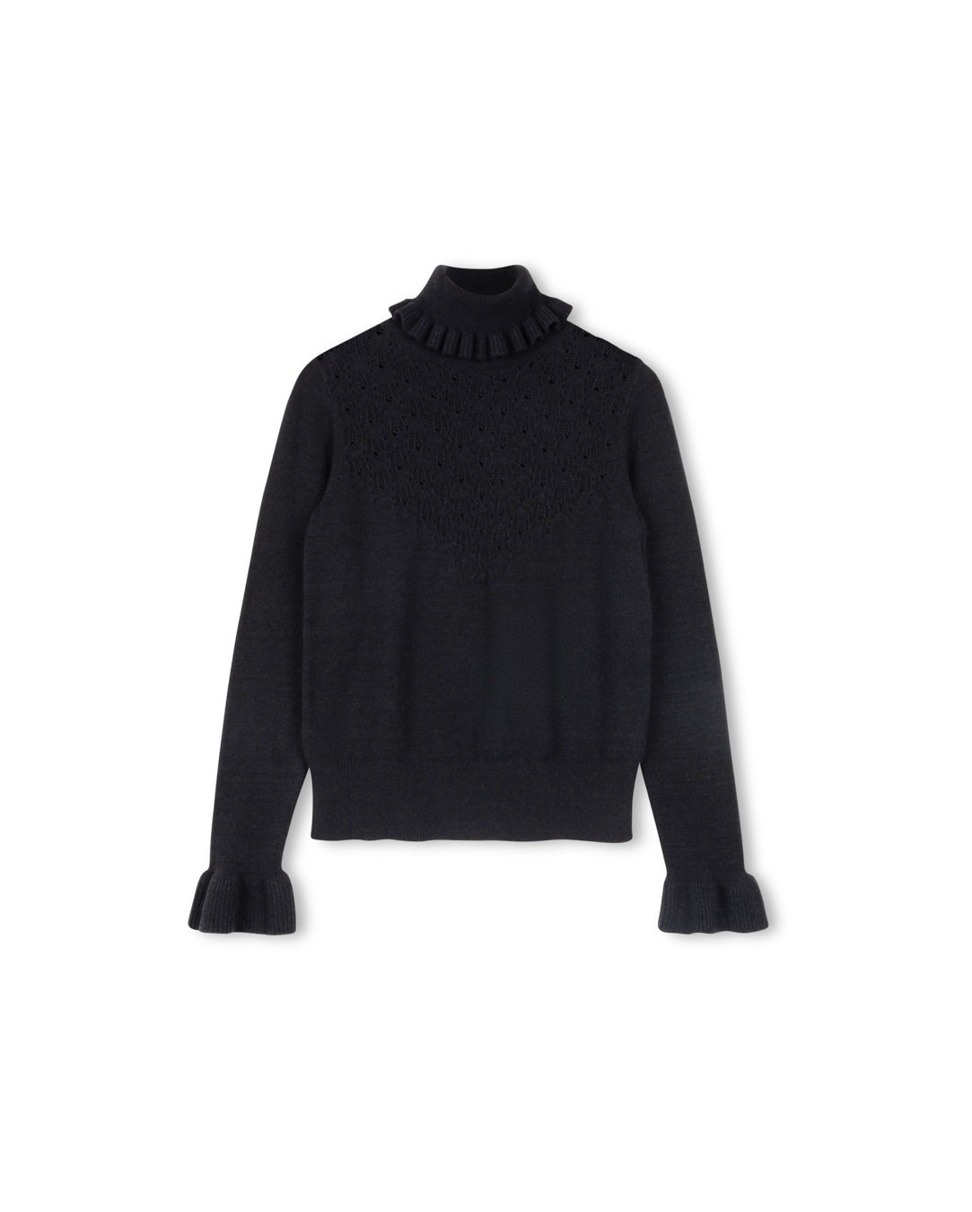 Pointelle Roll Neck Sweater