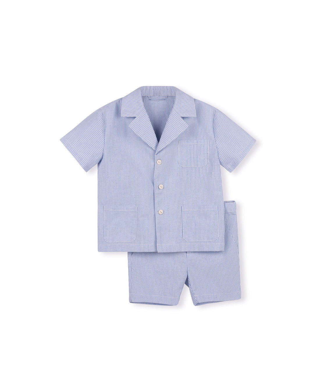 Striped Button Down Shirt And Shorts C-20033