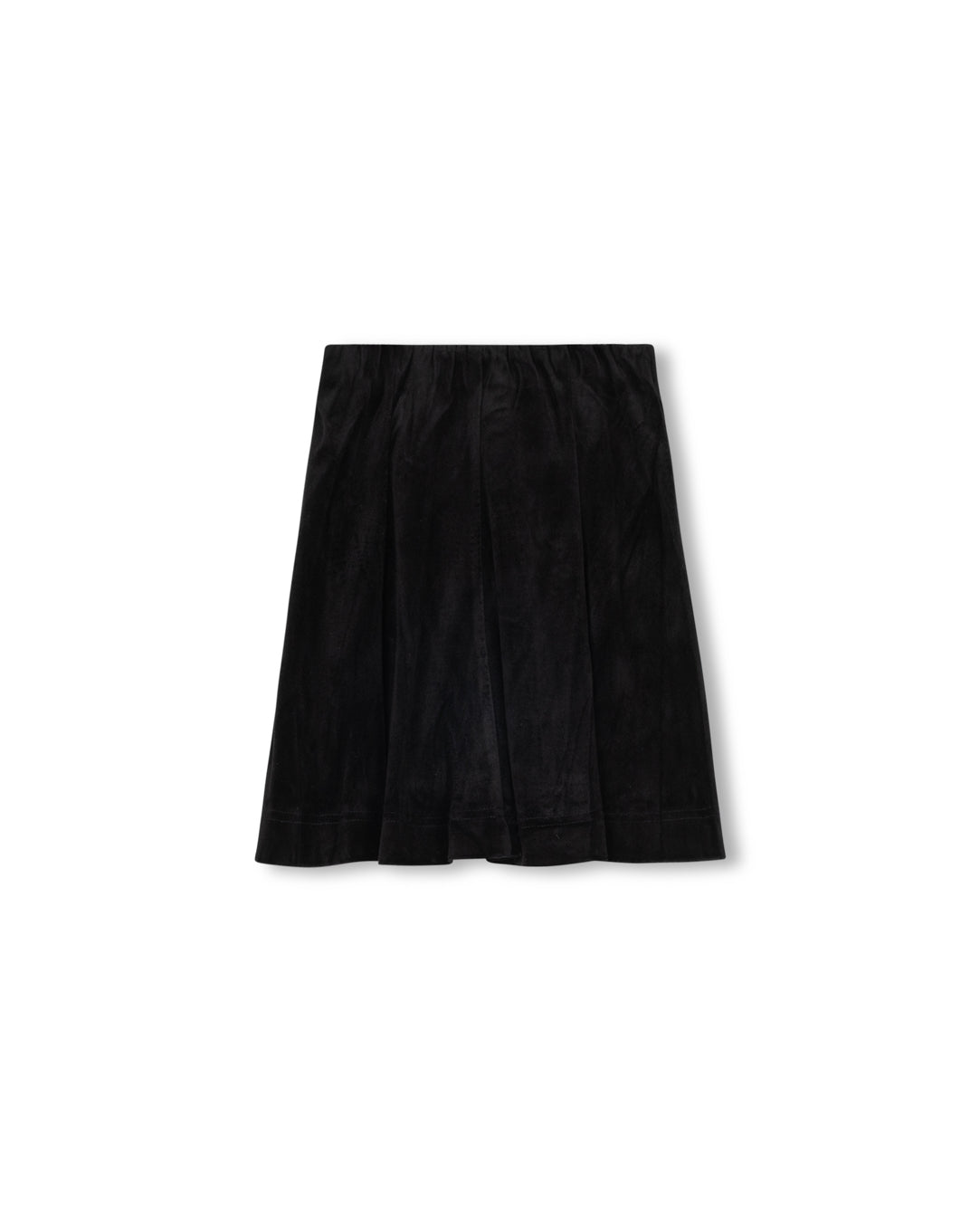 Velour Paneled Knee Skirt
