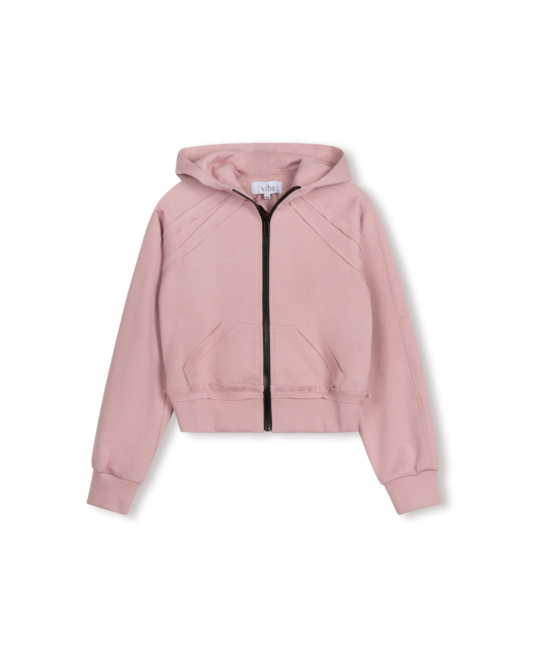 Raw Edge Zip Up Sweatshirt