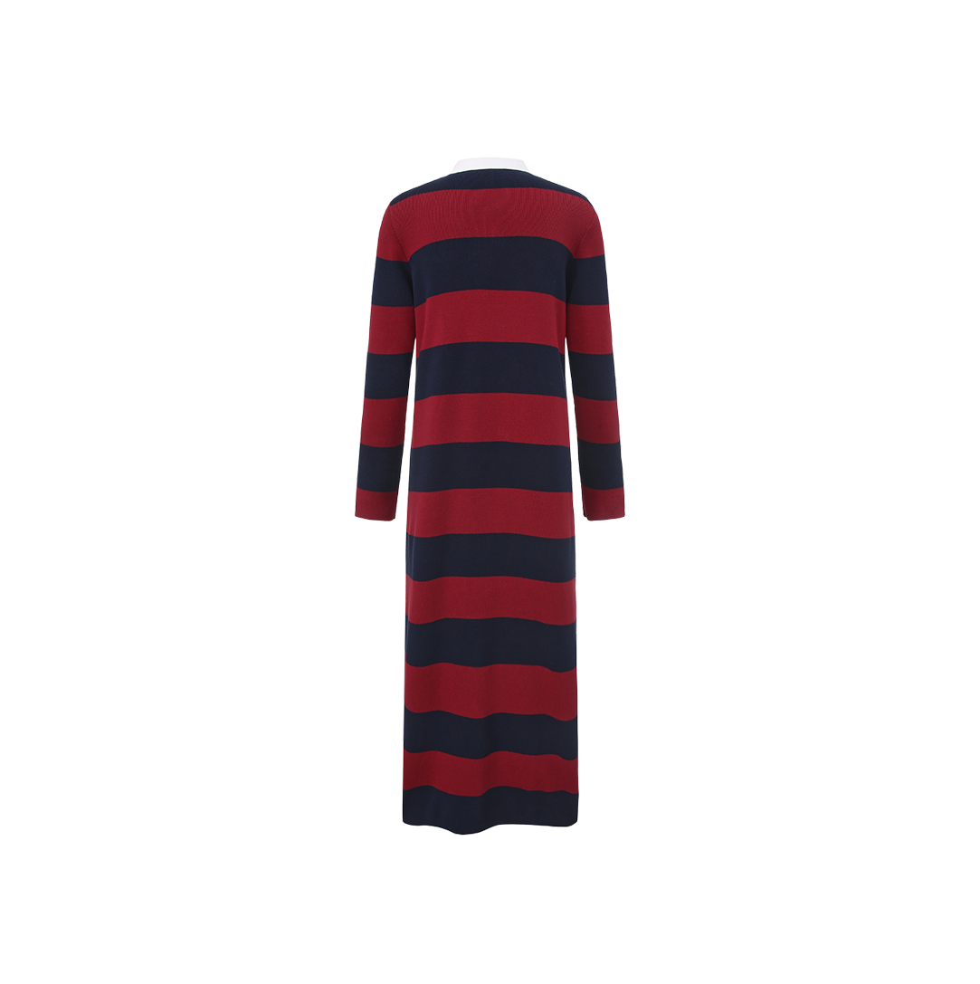 Knit Stripe Crest Detailed Dress