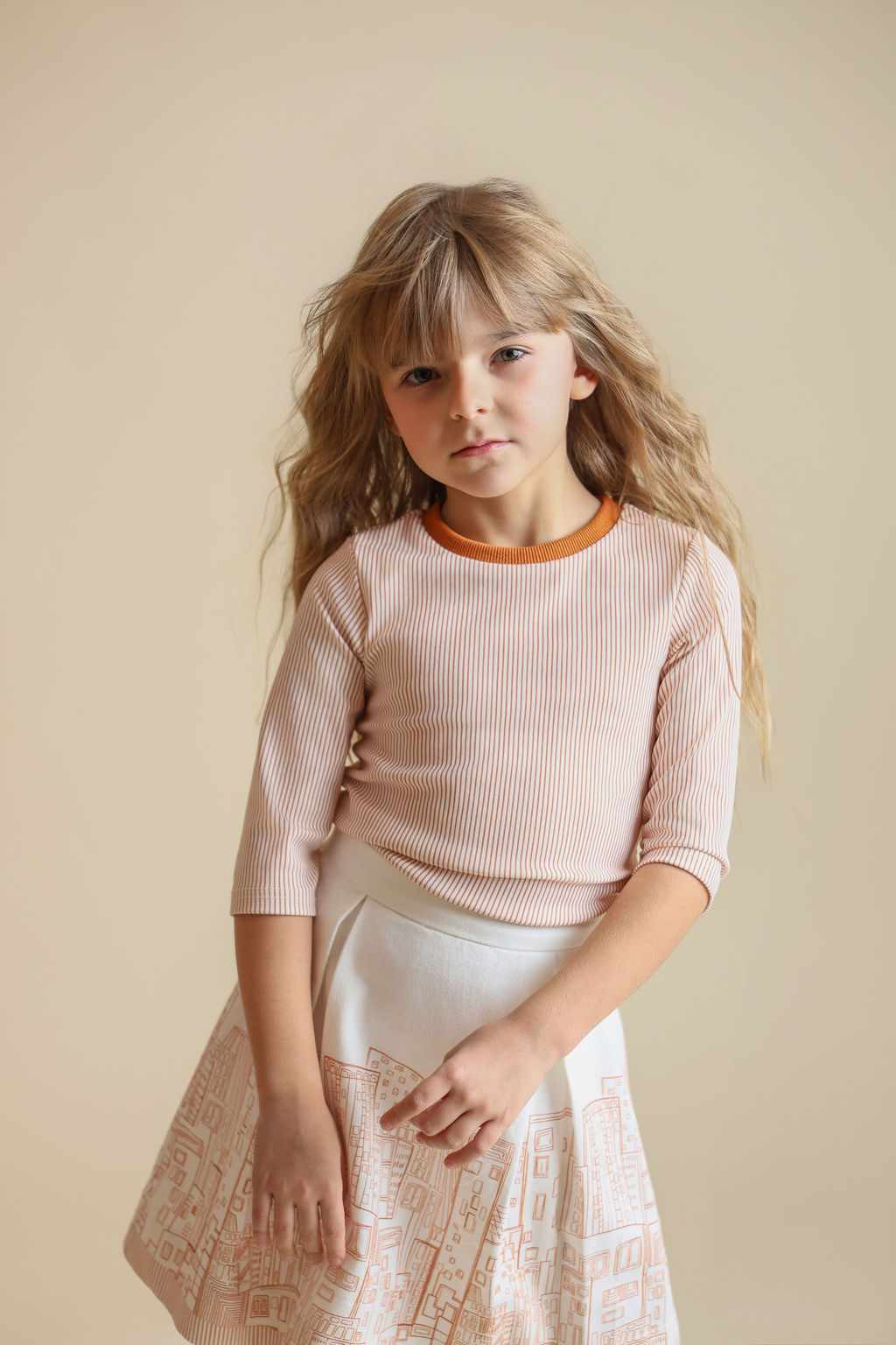 City Printed Striped Tee - Junees