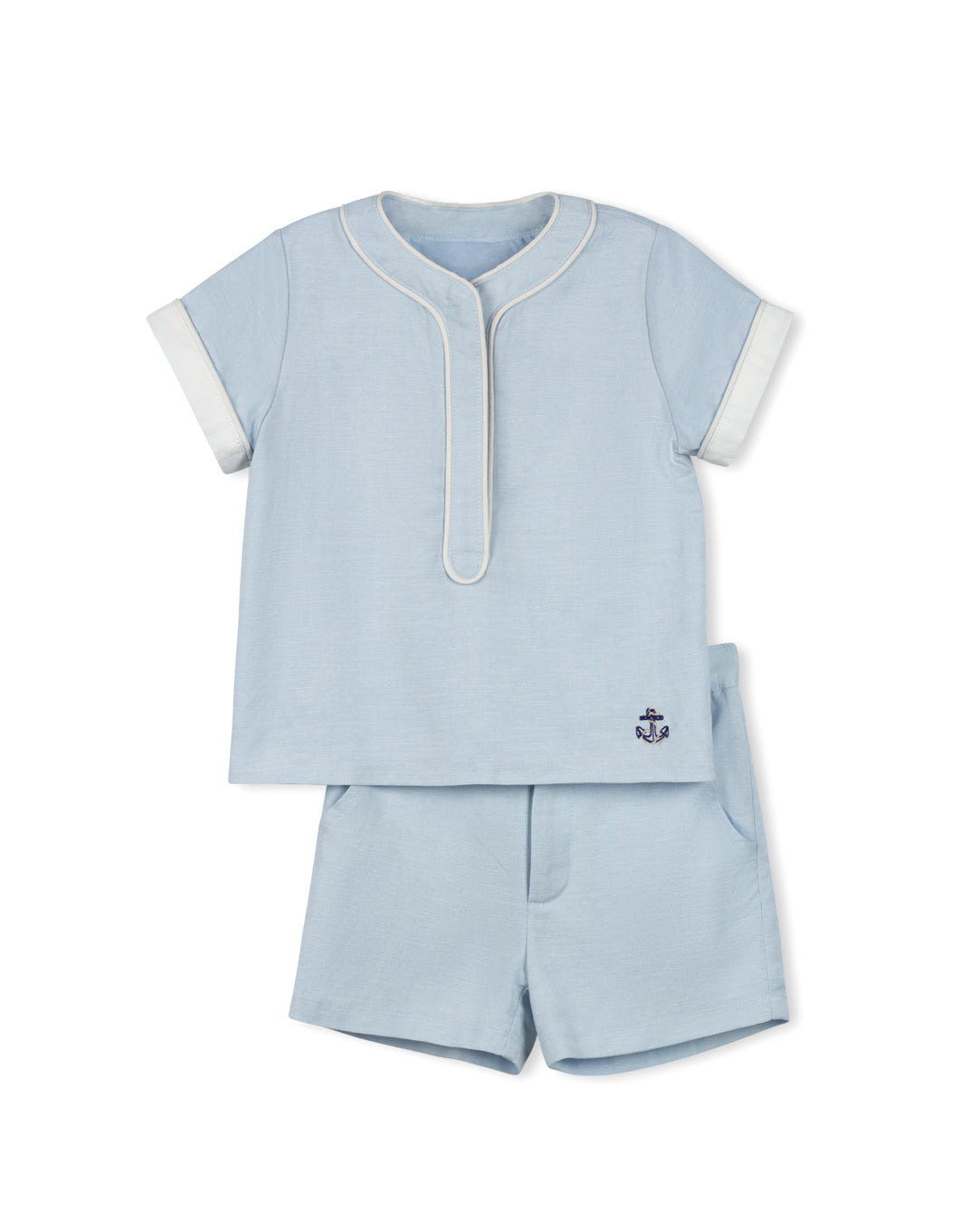 Stacy Placket Detail Blouse And Shorts