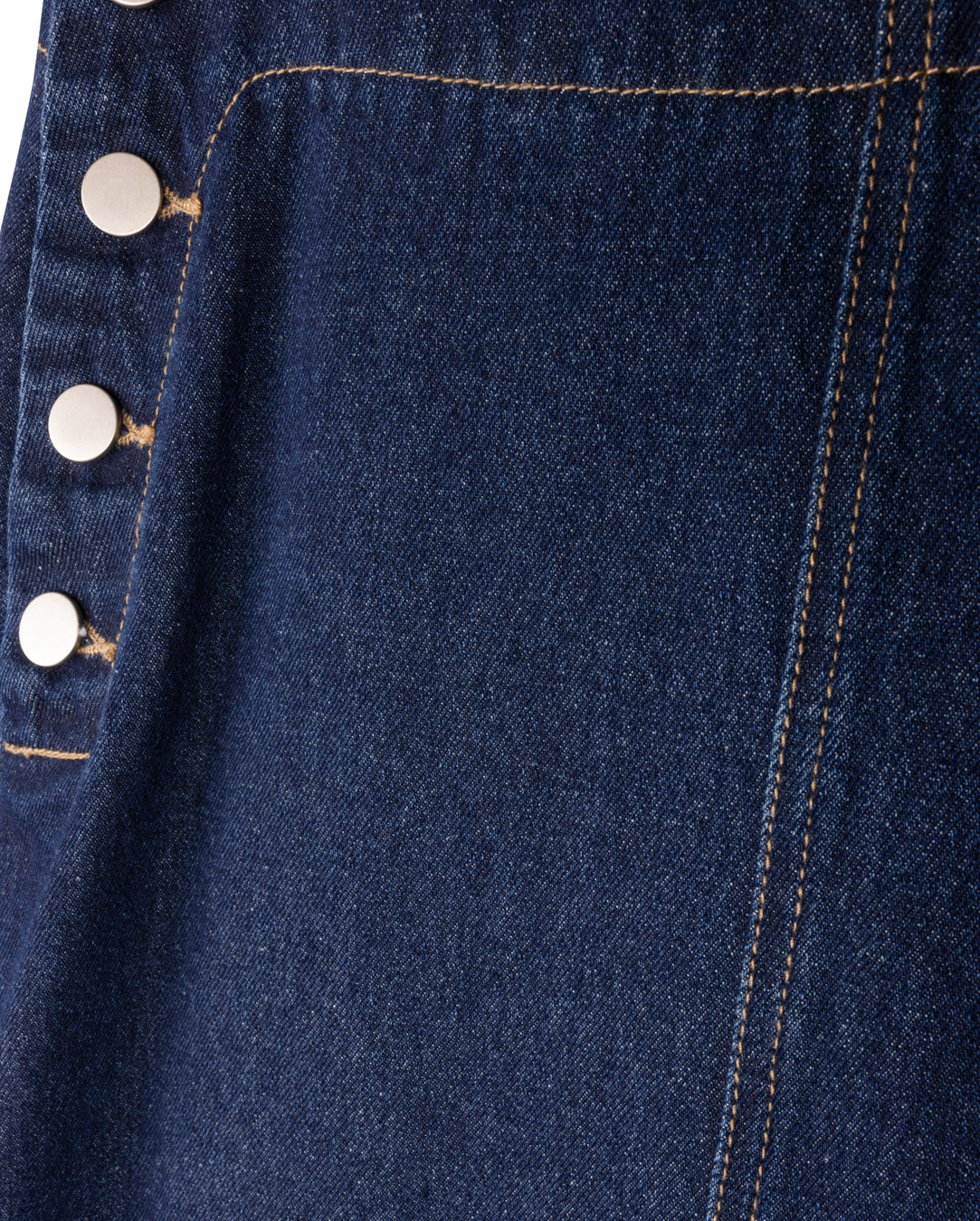 Side Button Detailed Denim Skirt