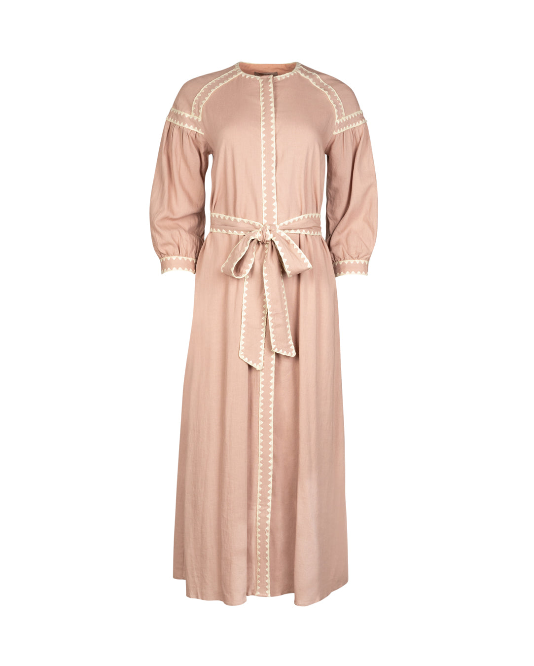 Scallop Trim Belt Dress - Junees