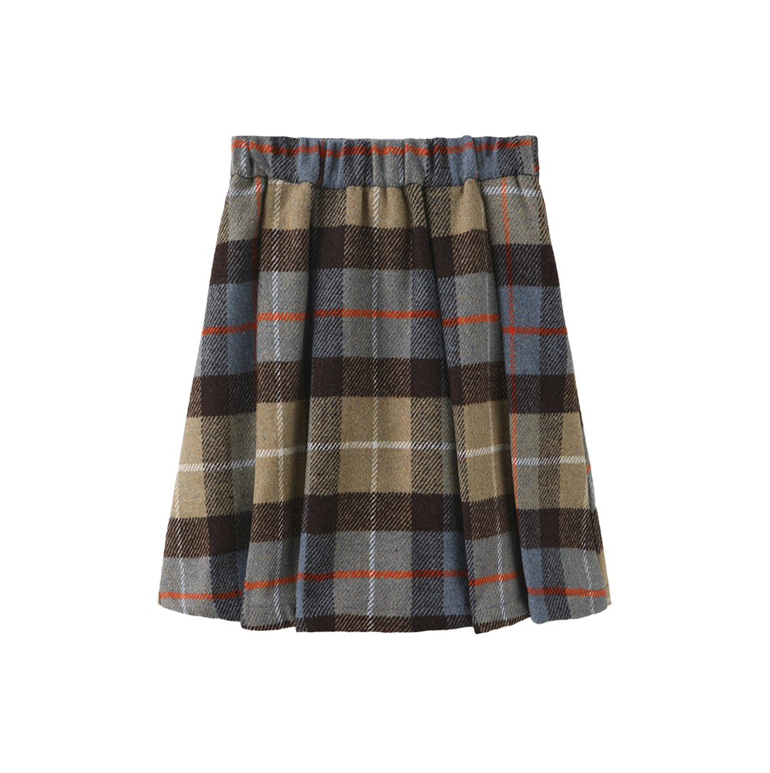 Plaid Button Wrap Skirt