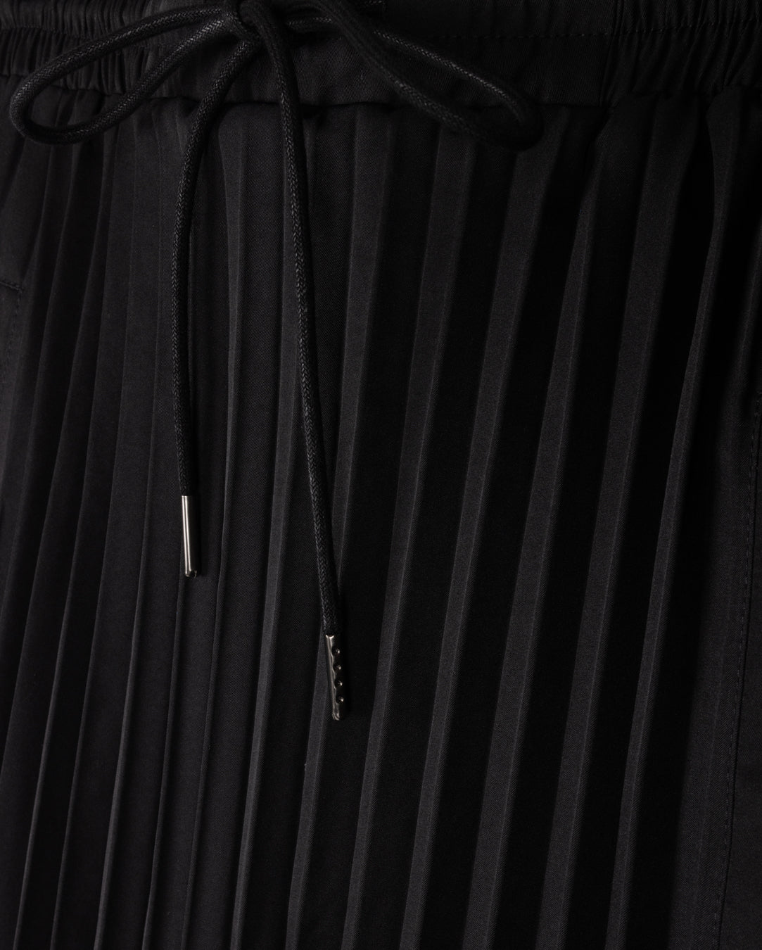 Pleated Parachute Drawstring Skirt