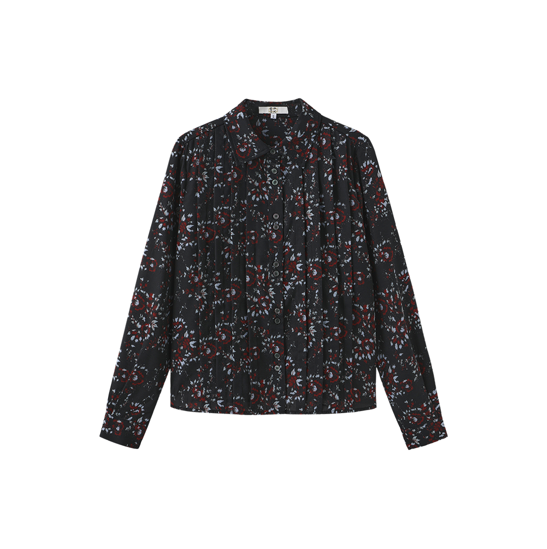 Pleated Double Button Blouse