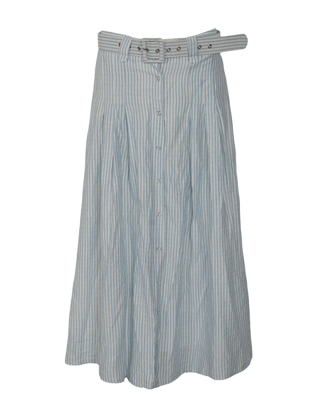 Gill Linen Blend Belted Midi Skirt