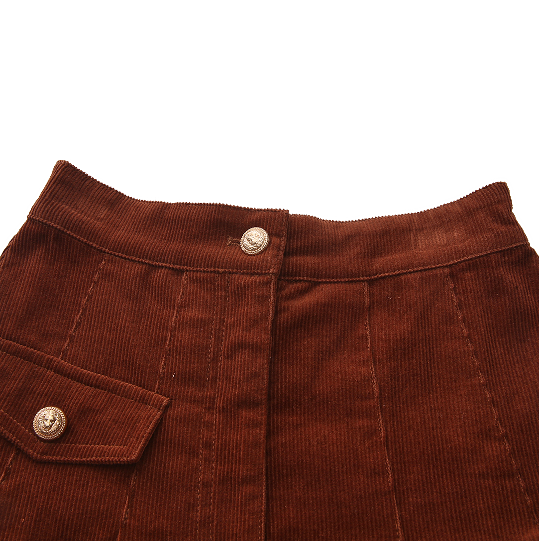Scotch Corduroy Single Pocket Midi Skirt