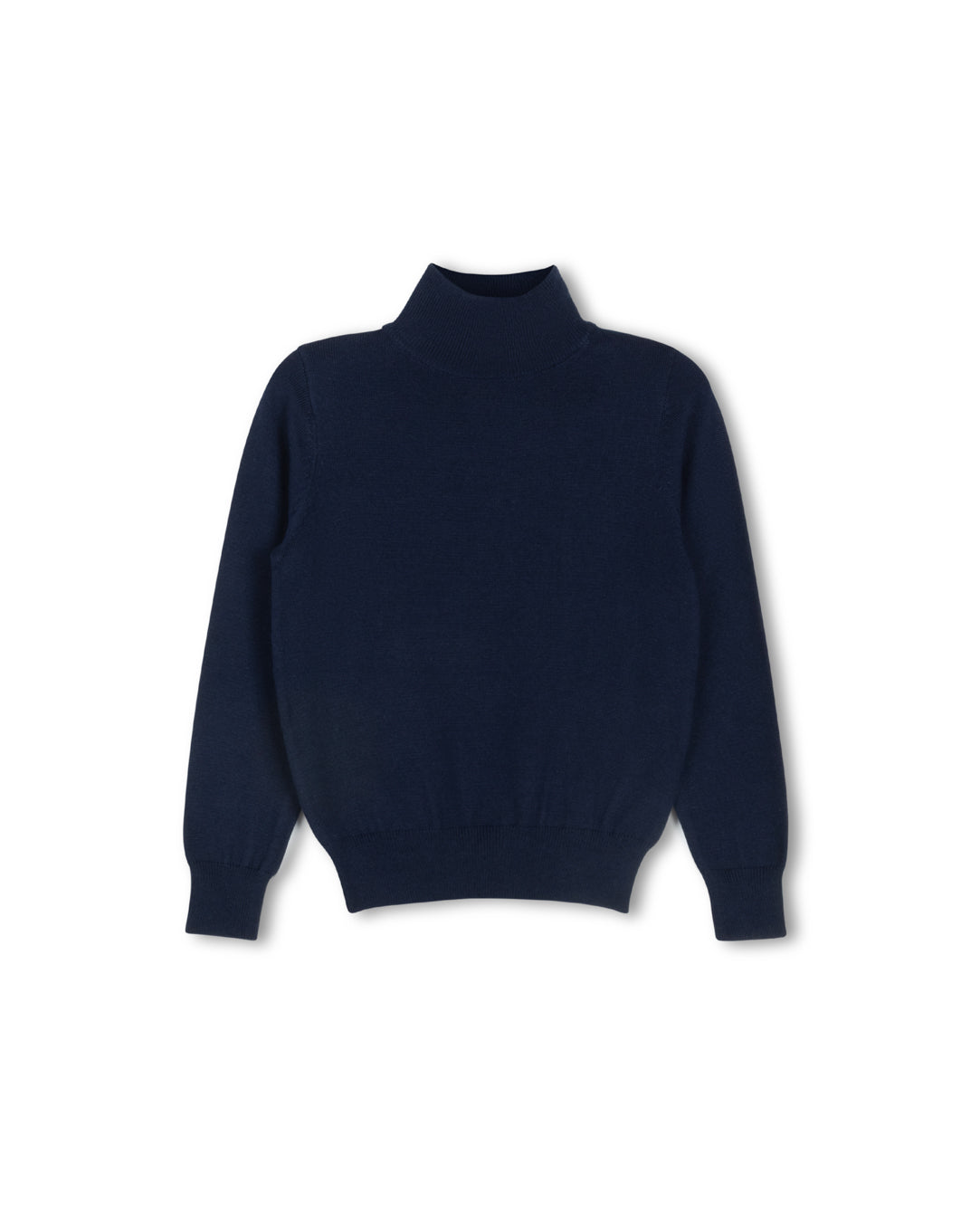 Puffed Denim Knit Turtleneck