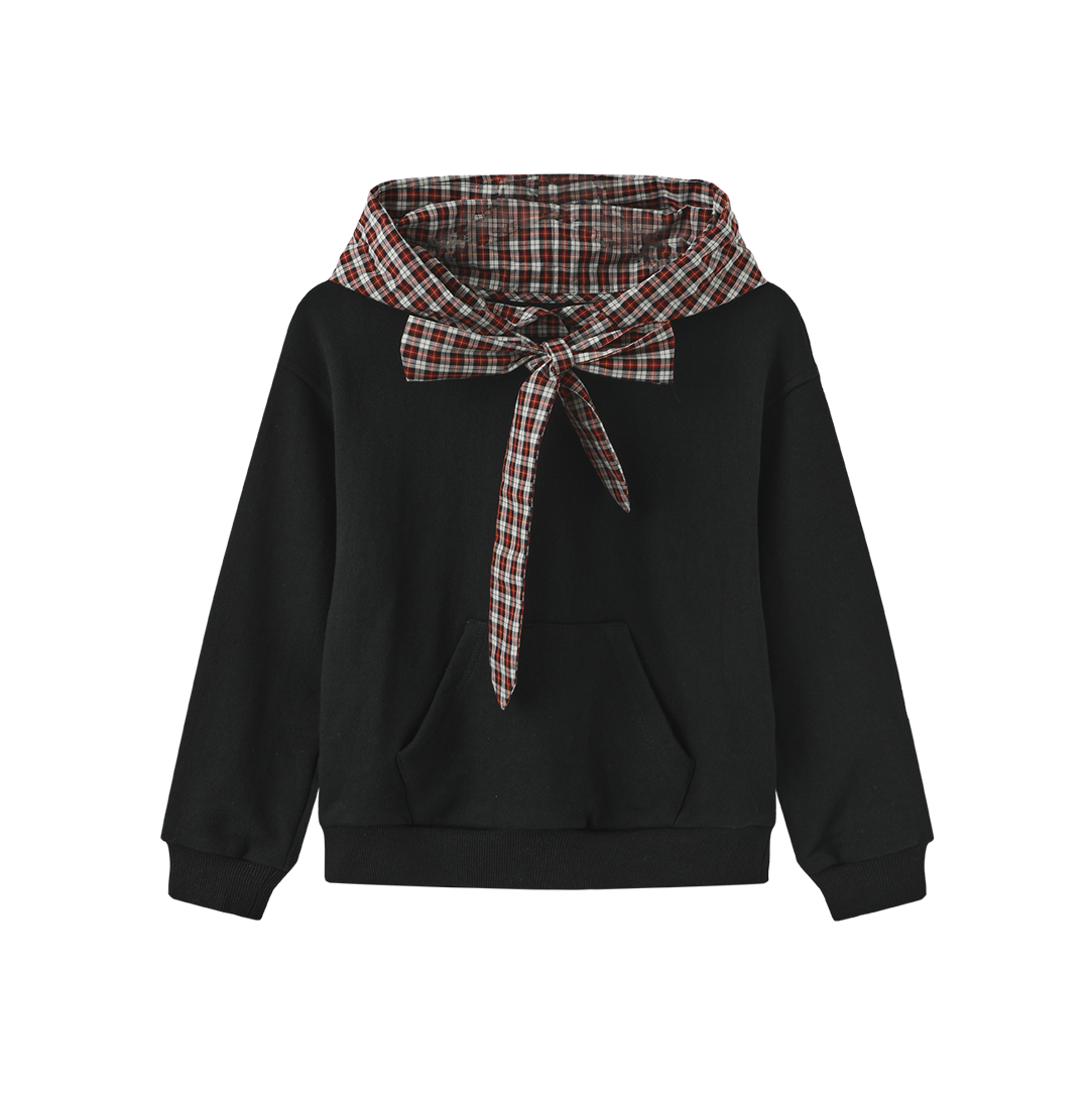 Plaid Hood Blend Sweatshirt