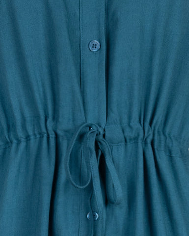 Linen Drawstring Waist Dress
