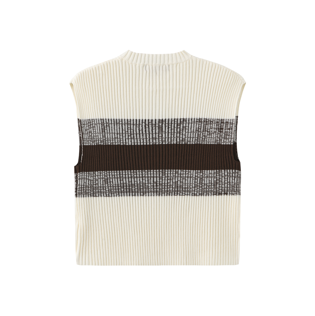 Ribbed Knit V-neck Vest