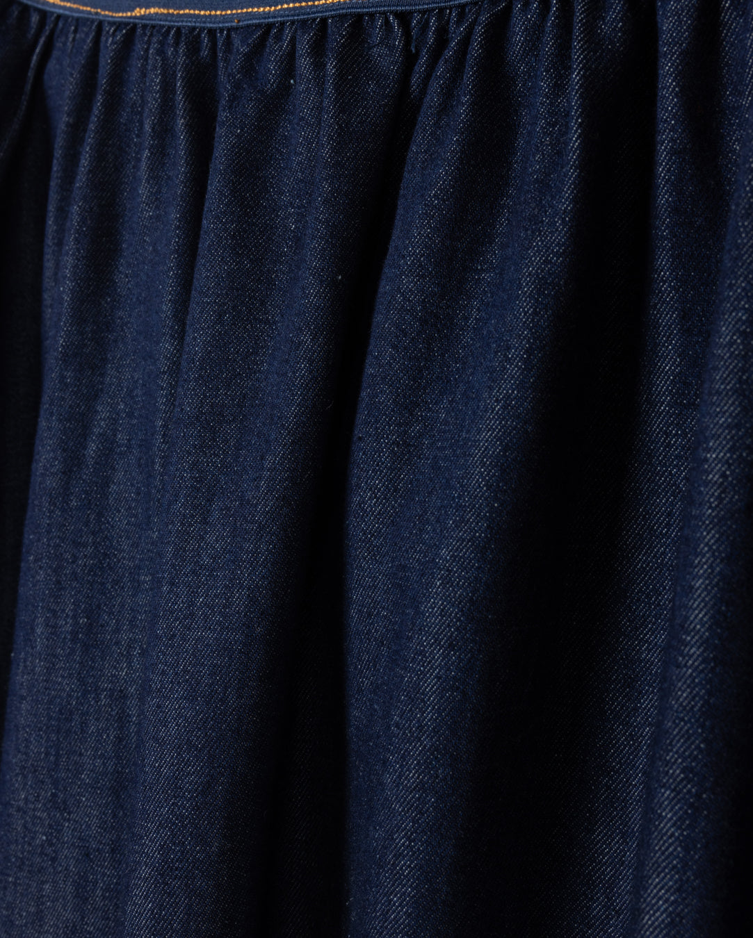 Denim Wide Elastic Band Midi Skirt - Junees