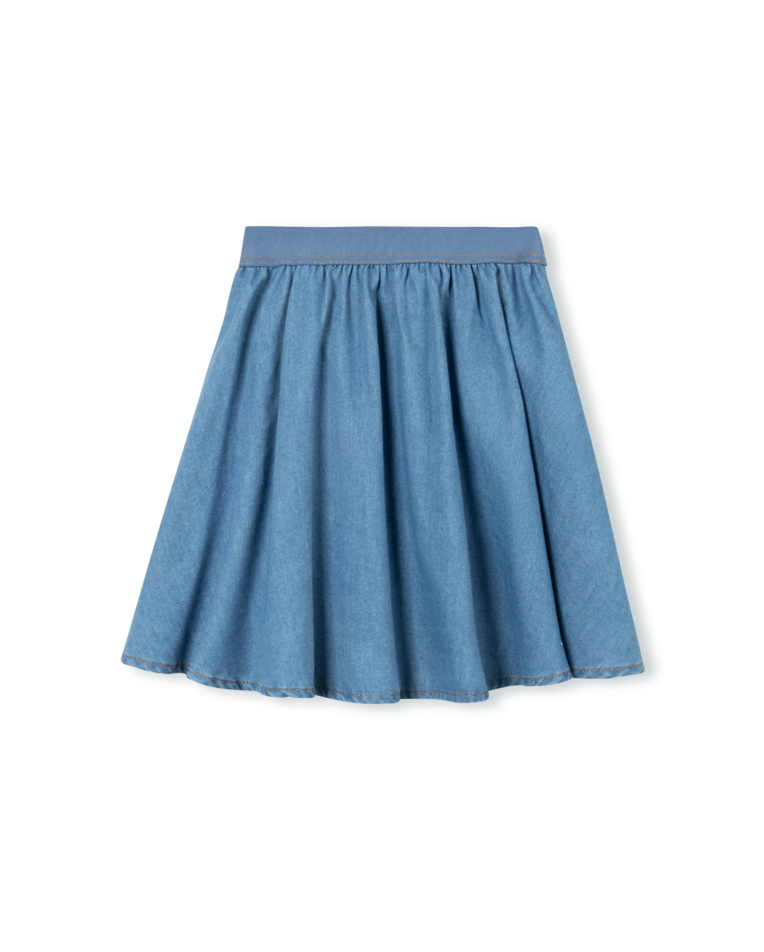 Denim Wide Elastic Band Skirt - Junees