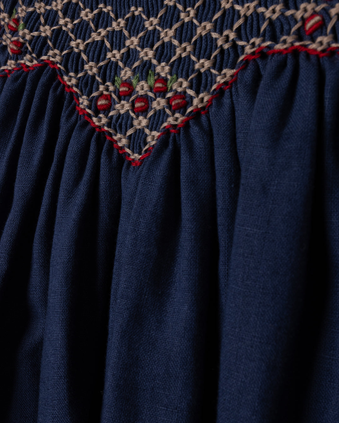 Till Smocked And Detailed Neck Dress - Junees