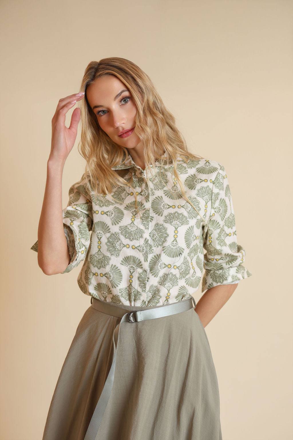 Geometric Print Blouse