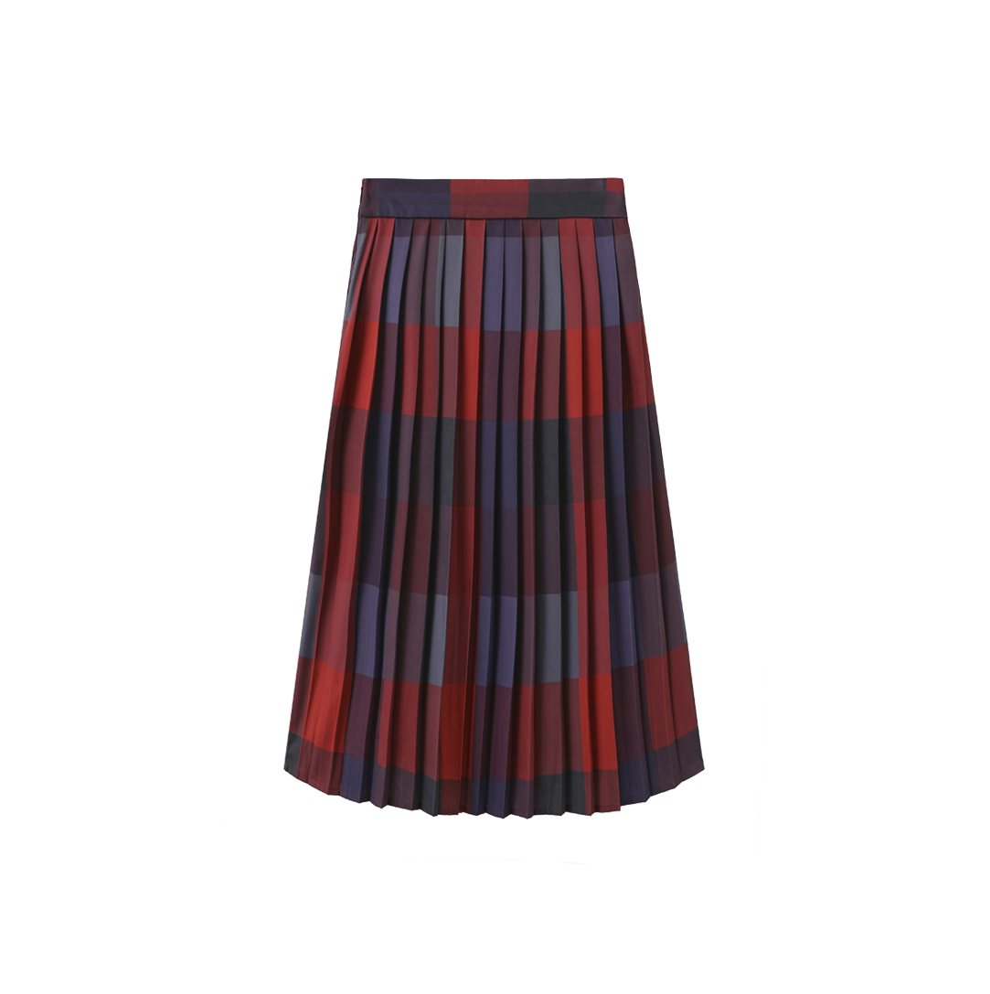 Plaid Print Pleated Skirt