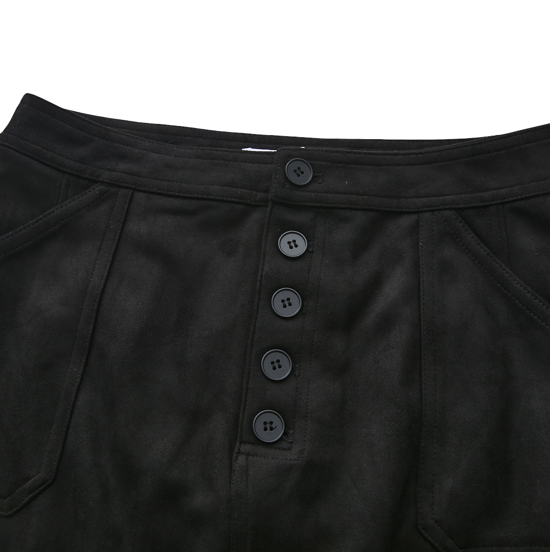 Suede Straight Skirt
