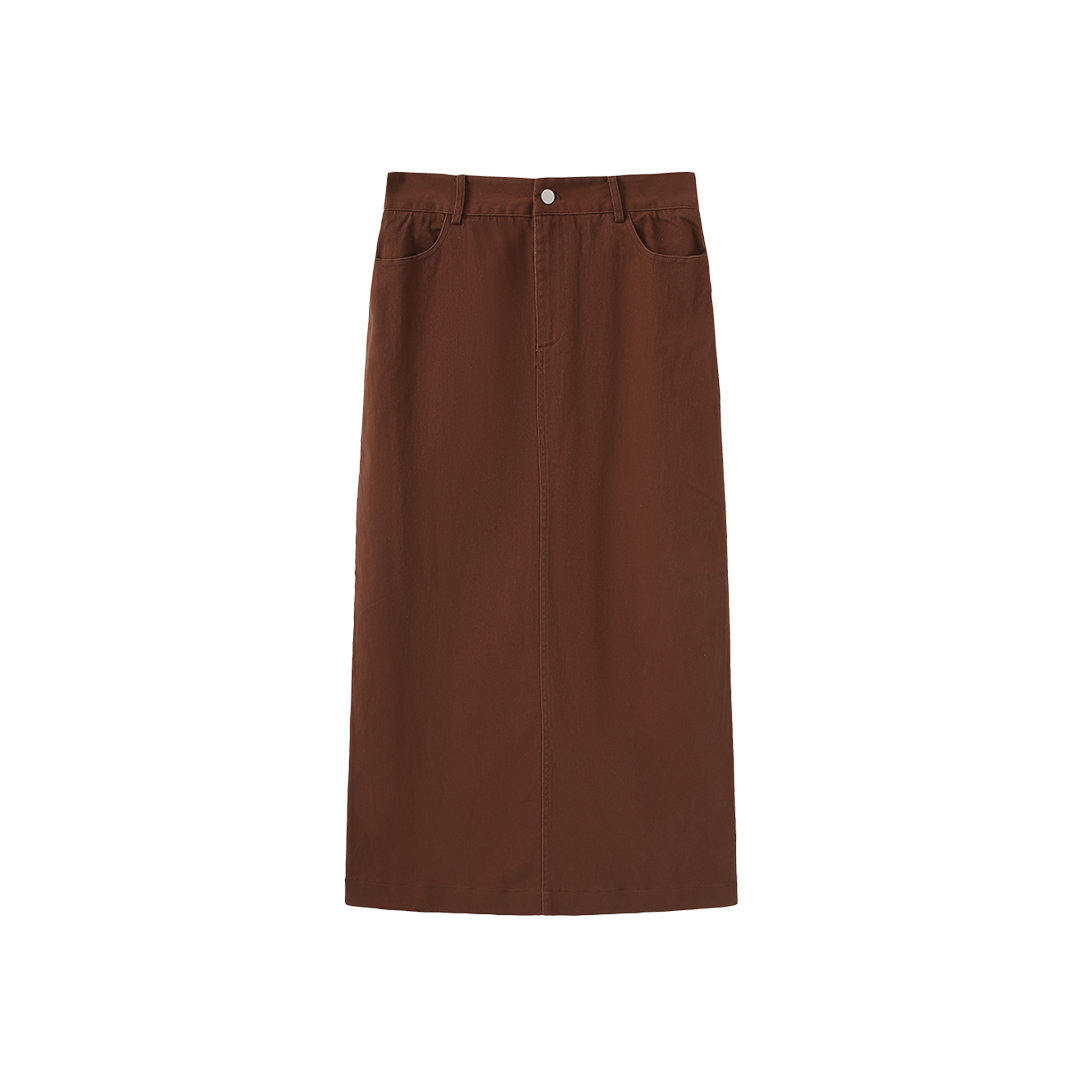 Canvas Straight Maxi Skirt