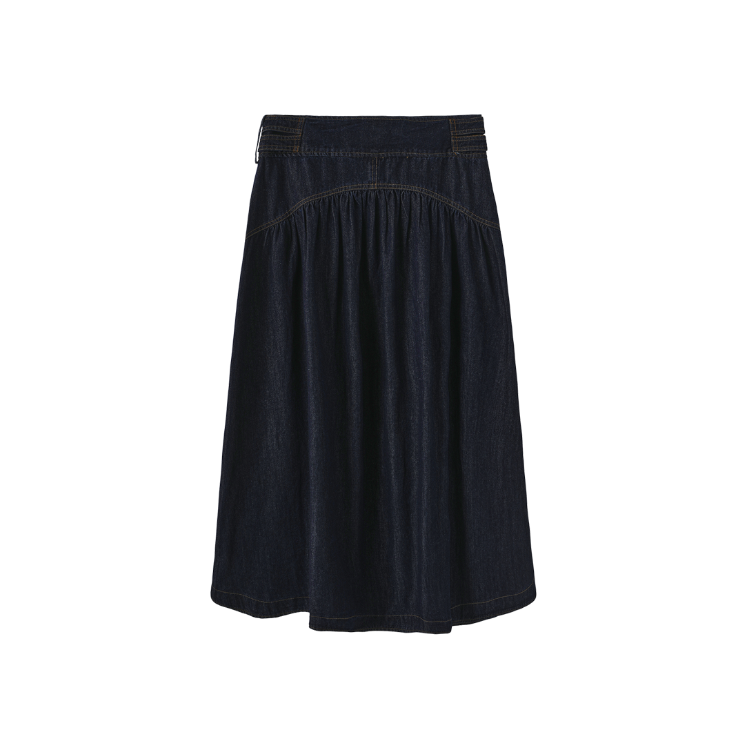 Double Button Denim Skirt