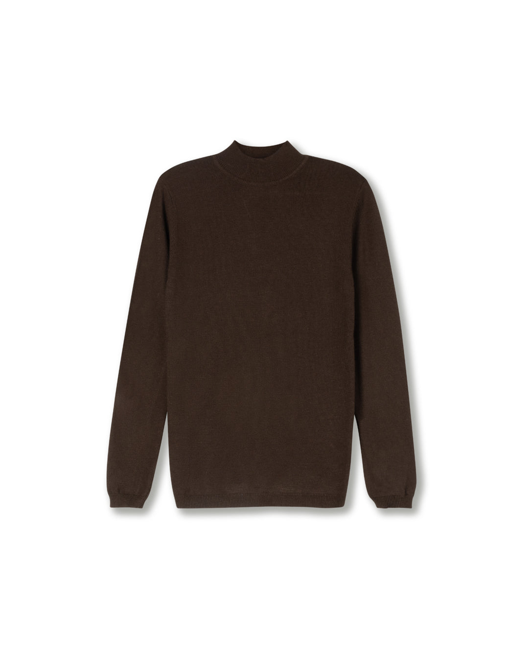 Fine Flat Knit Mock Neck