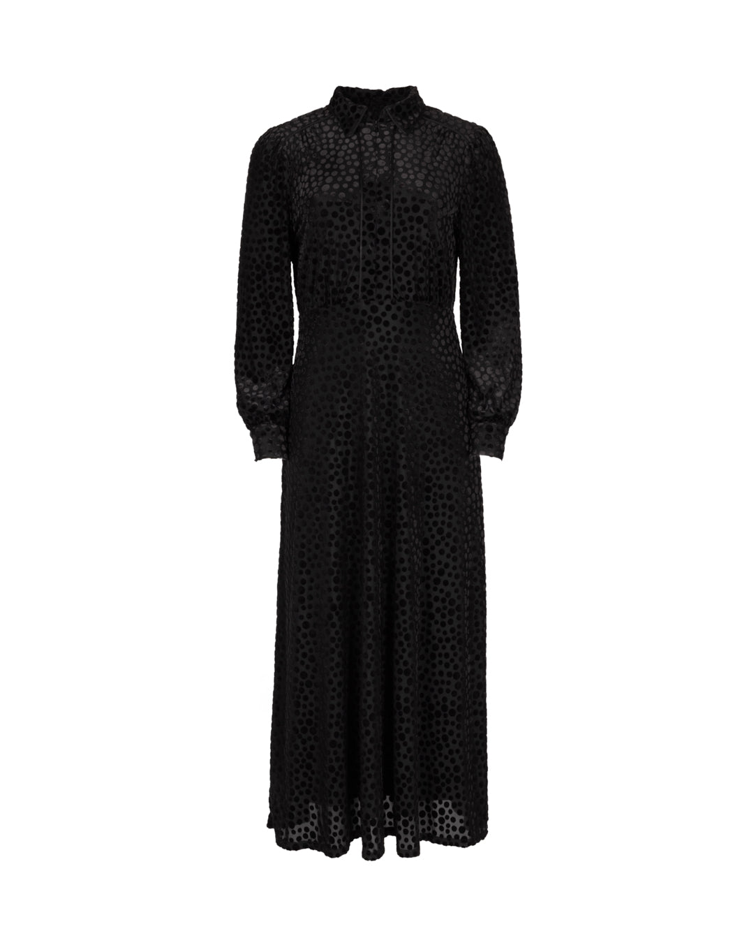 Velour Polka Dot Piped Dress