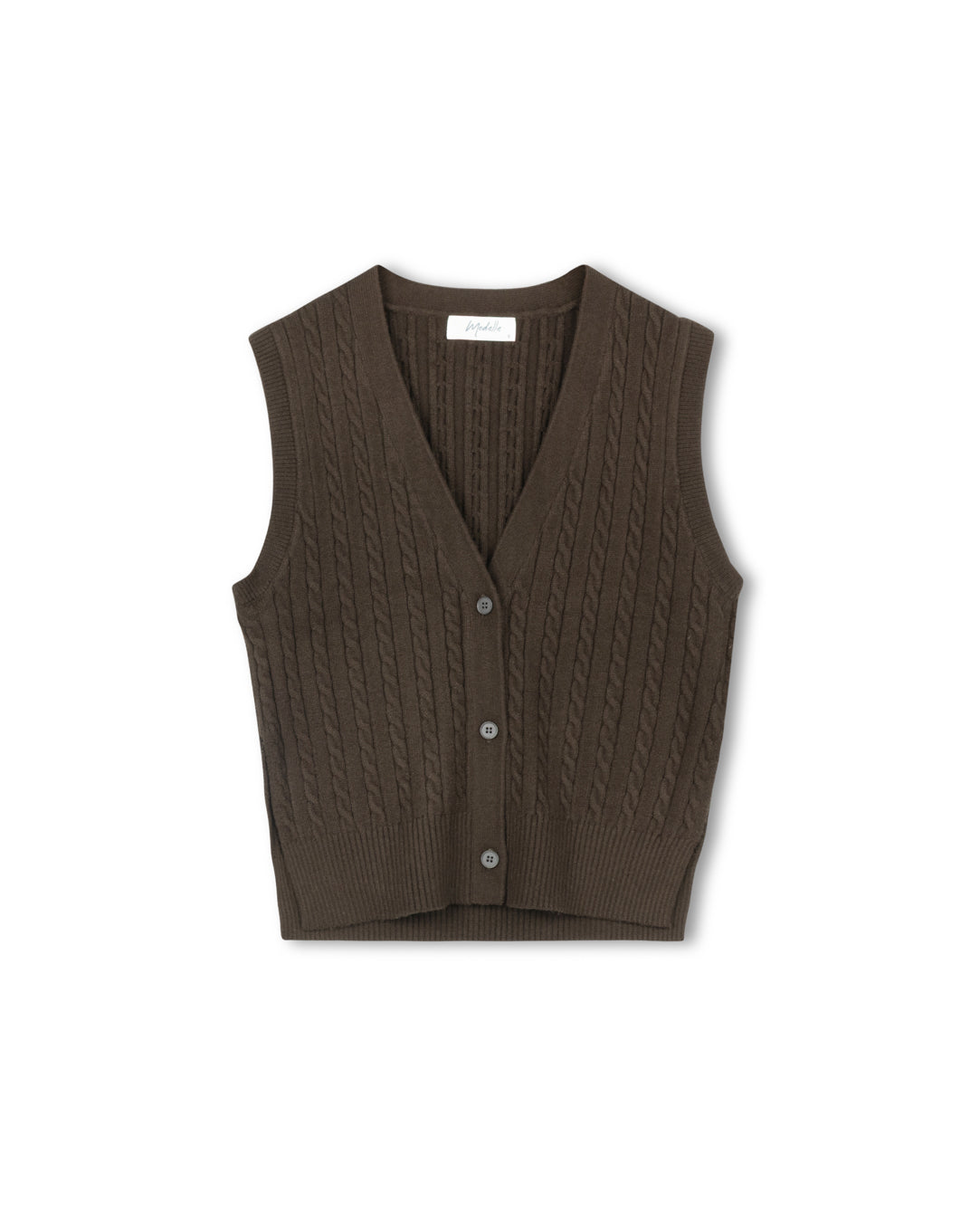 Knit Diagonal Button Vest