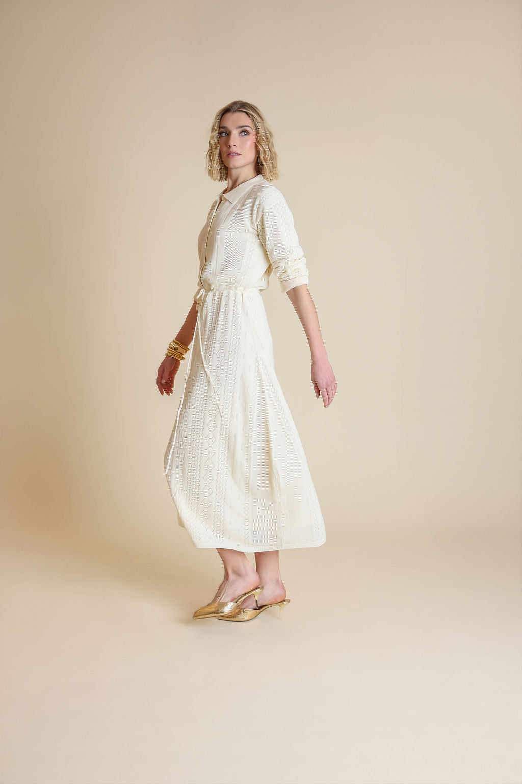 Pointelle Polo Dress