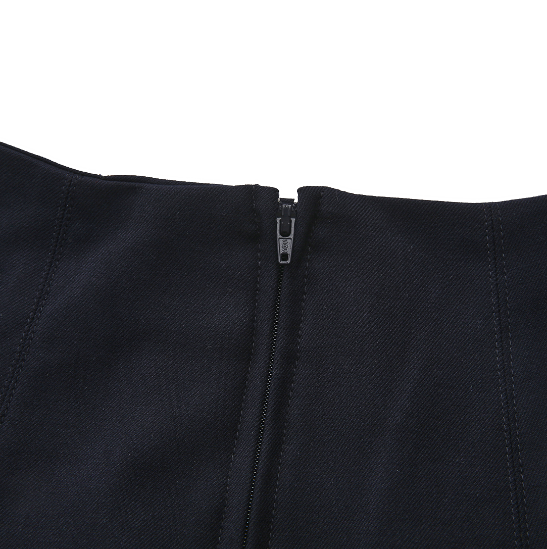 Paneled Wool Maxi Skirt