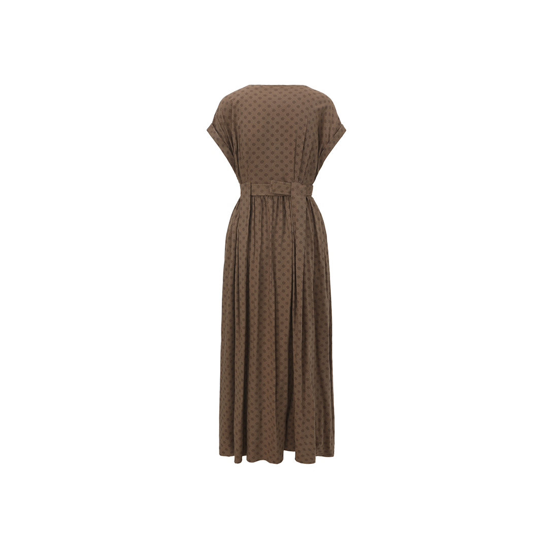 Clover Print Cap Sleeve Dress