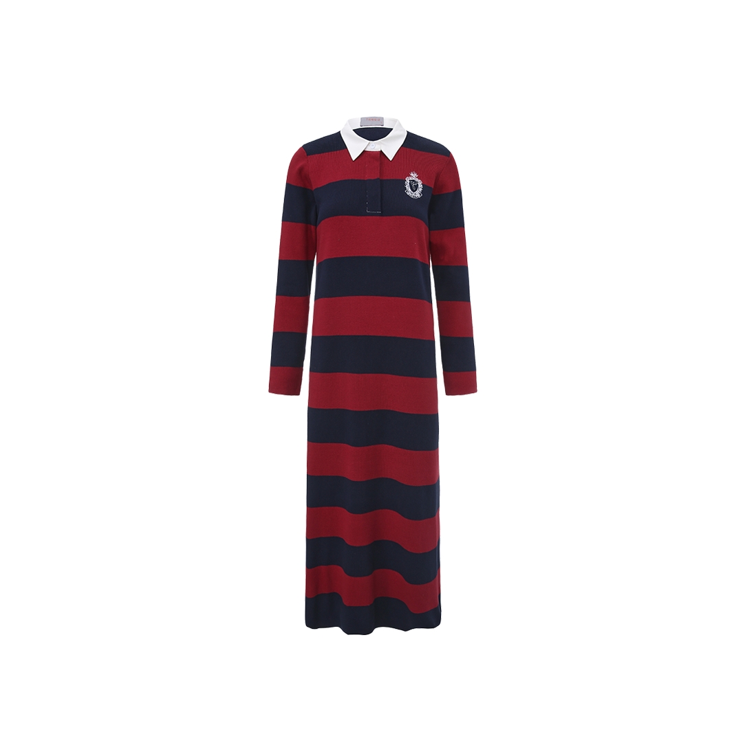 Knit Stripe Crest Detailed Dress