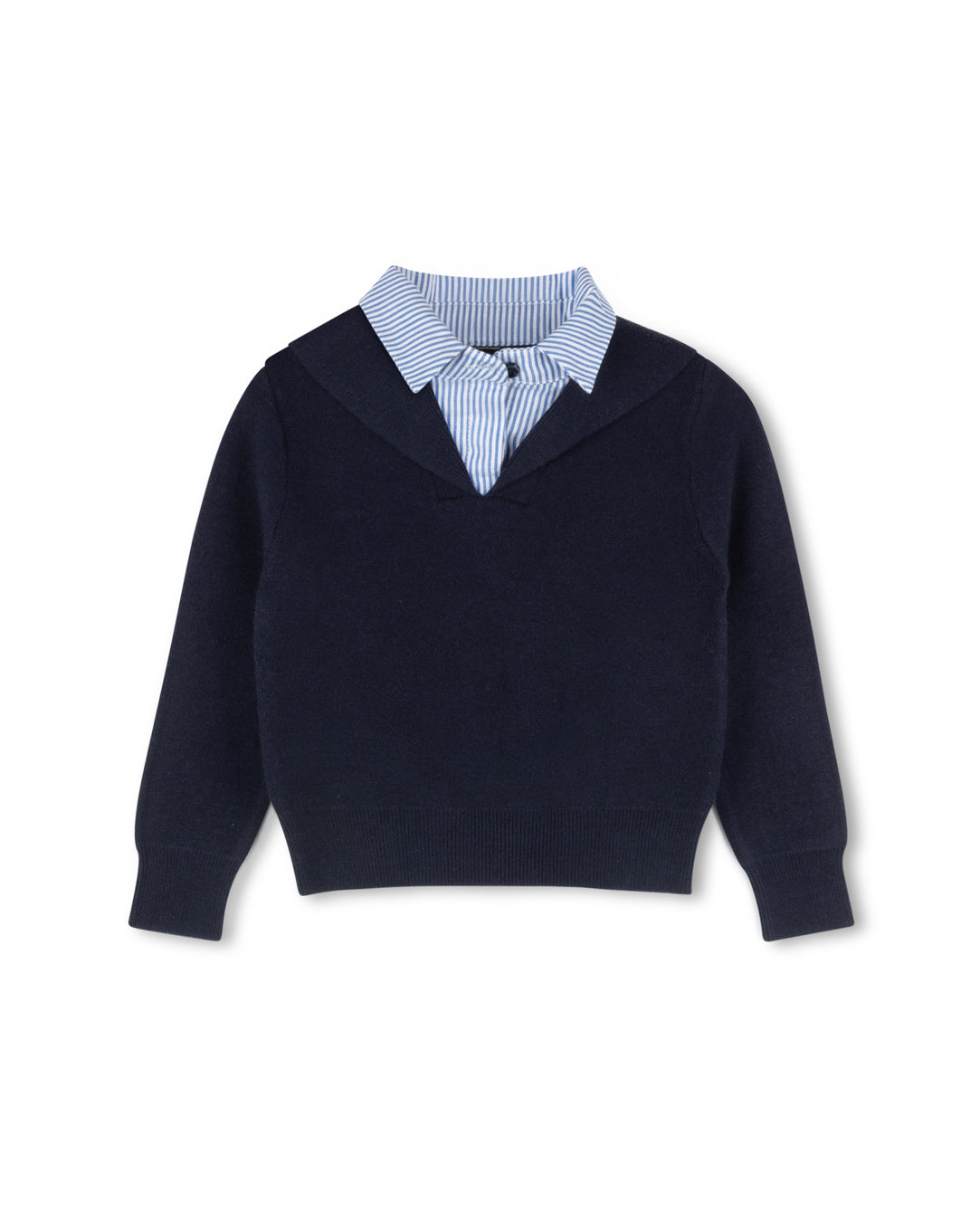 Pinstriped Collared Sweater