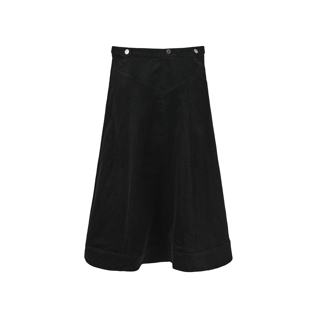 Corduroy V Seam Midi Skirt