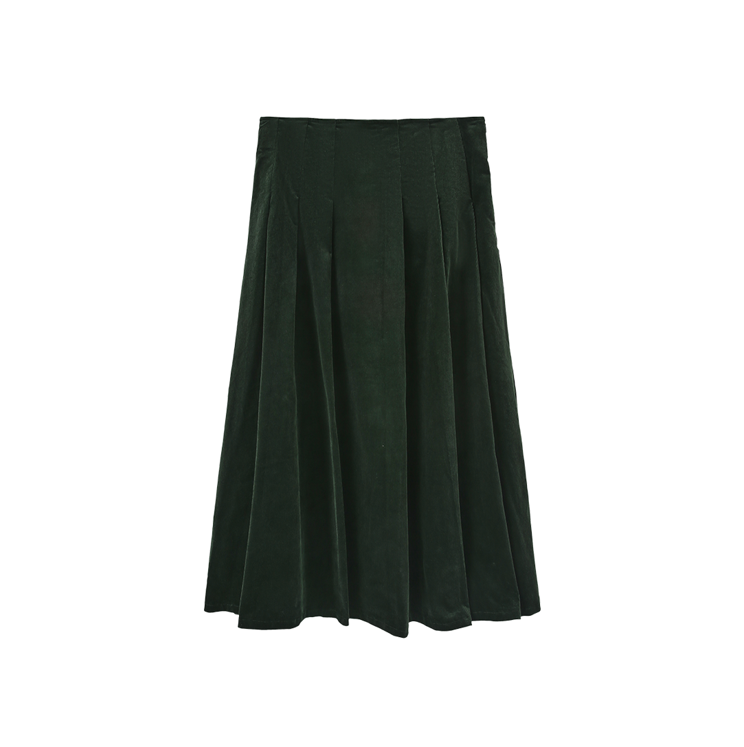 Corduroy Combo Pleated Skirt