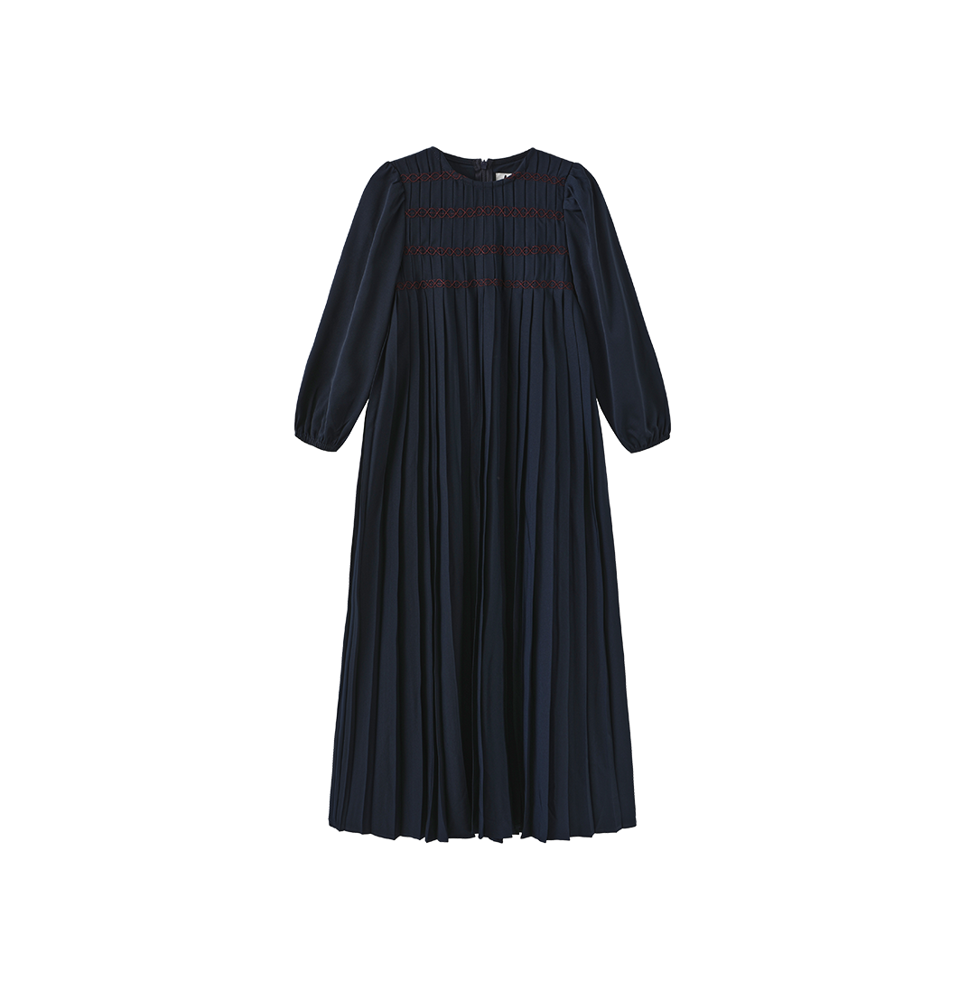 Pleated Detail Maxi Robe