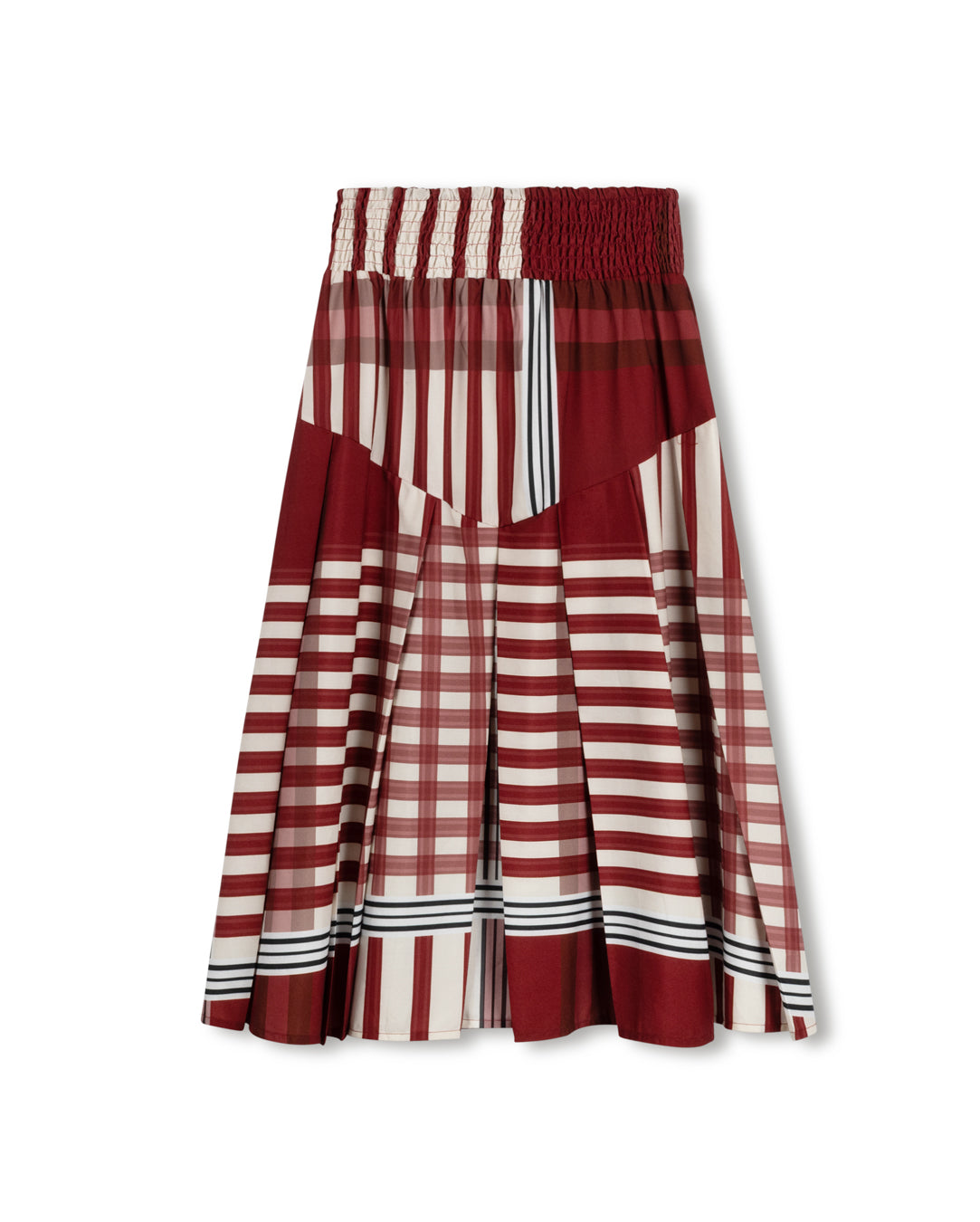 Checked Pleated Hem Skirt