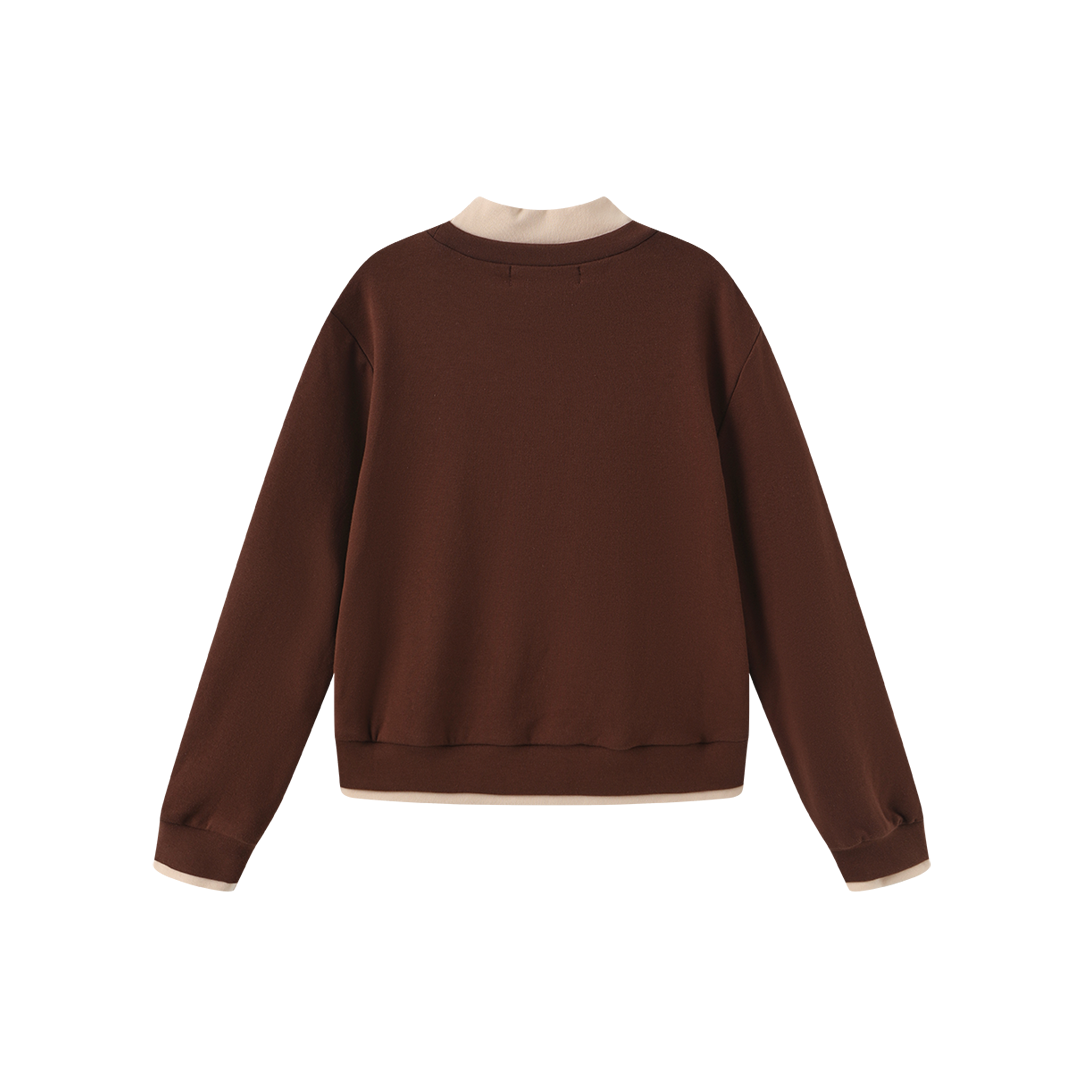 Mock Neck Trim Sweatshirt