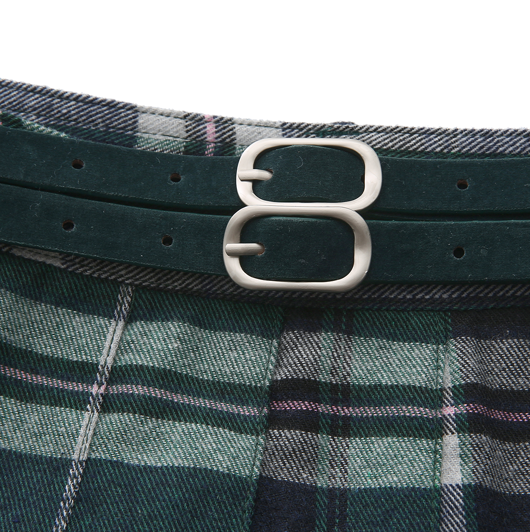 Plaid Pleated Pocket Skirt