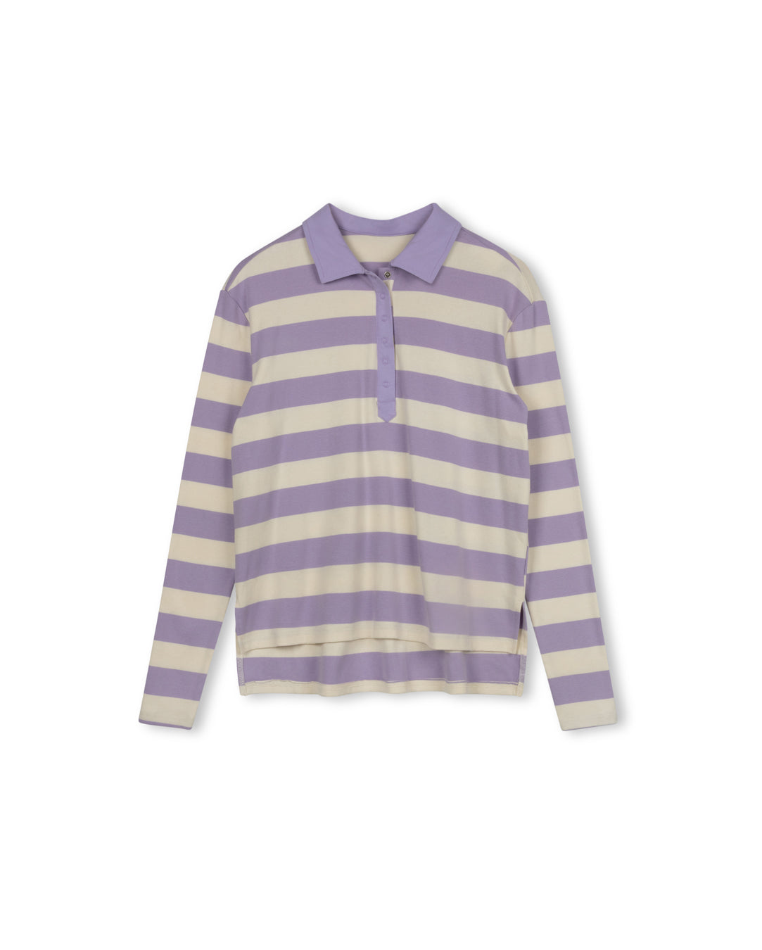 Oversized Striped Contrast Collar Polo - Junees