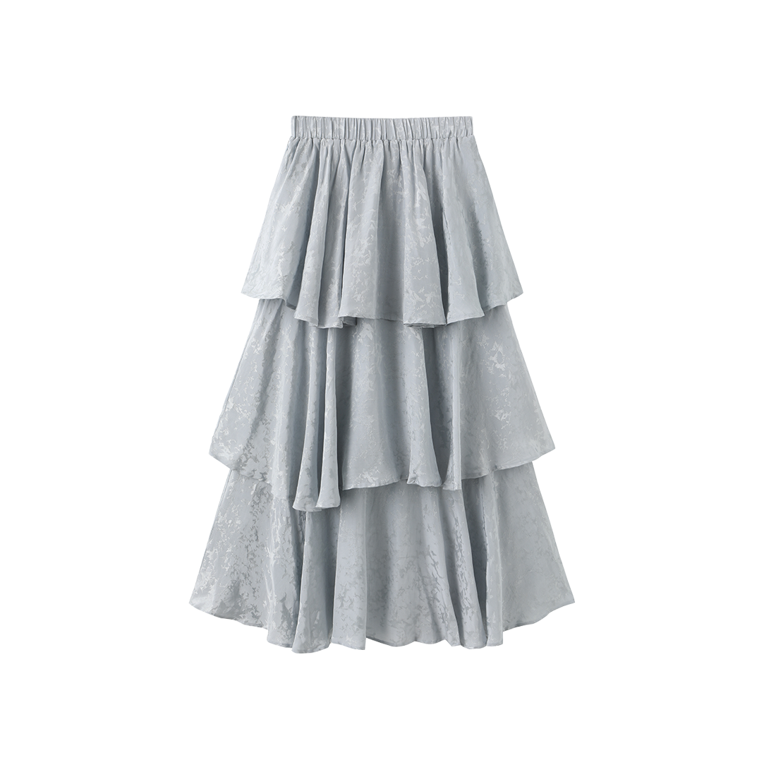 Paul Tiered Silk Midi skirt