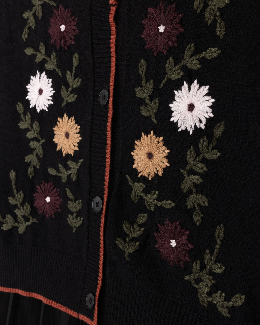 Patch Knit Cardigan And Slip Dress