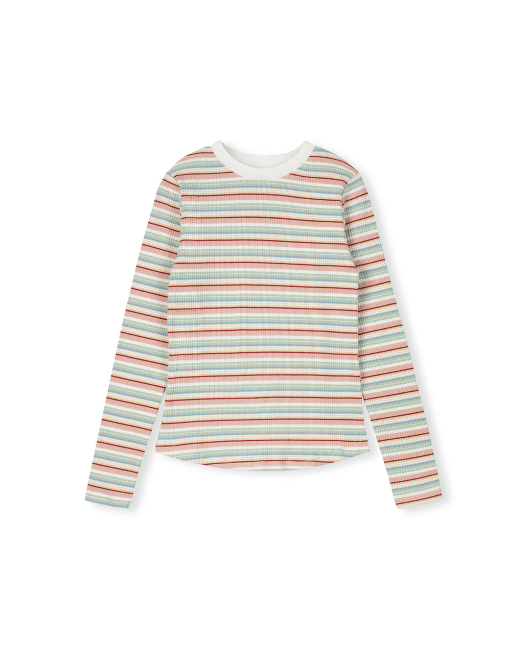 Multi Striped Ribbed T-shirt - Junees