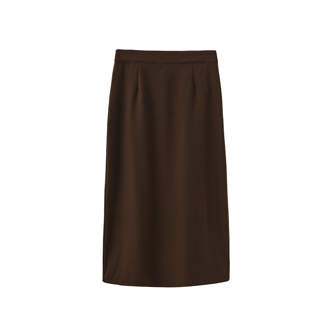 Wool Double Button Skirt